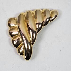 Vintage Gold Tone Scarf Wrapped Look Brooch Pin 2.5 Inch
